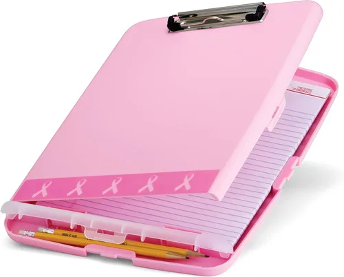 Vista 6 de Officemate Caja de almacenamiento portapapeles, Rosado