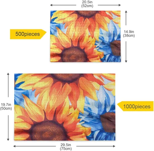 Vista 5 de Sunflower Jigsaw Puzzles 500 Pieces for Adults with Mesh Storage Bag 2011827