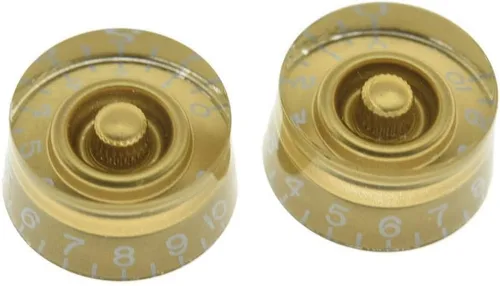 Vista 13 de Dopro 2 piezas EE.UU. (Imperial) LP Manetas de velocidad de guitarra 24 ranuras finas Control para EE.UU. Les Paul/CTS Pots Ámbar