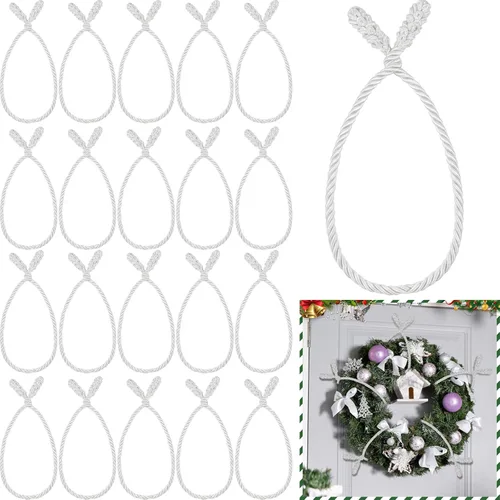 Vista 19 de Zhengmy 20 Piezas Lazos para Guirnalda de Navidad Extra Largos de 25 Pulgadas, Lazos Decorativos Retorcidos de Navidad para Barandilla