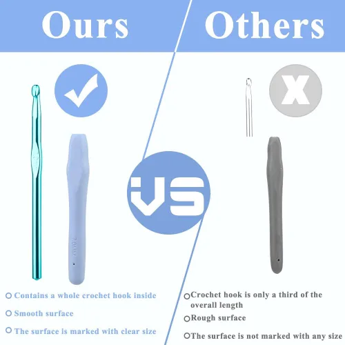Vista 134 de Gancho de Ganchillo Ergonómico de 8mm, Agujas de Ganchillo para Tejer, Agujas de Tejer Lisas para DIY Hecho a Mano, Gran Regalo para Mujeres
