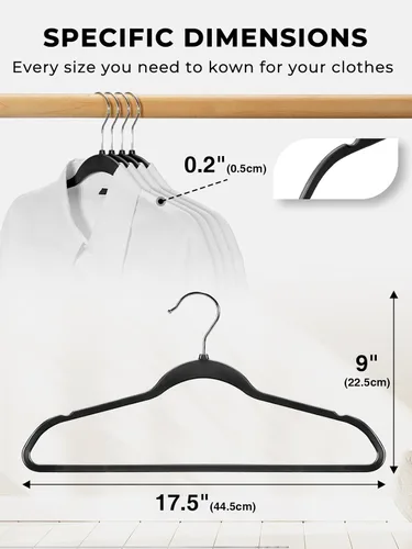 Vista 8 de SMARTOR Perchas de plástico para ropa, paquete de 50 perchas de plástico resistentes para ropa, perchas delgadas sin terciopelo con gancho giratorio