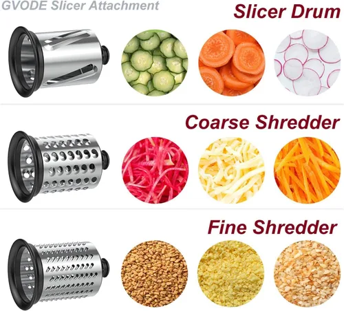 Vista 5 de Meat Grinder and Cheese Grater Attachment for KitchenAid Stand Mixer, Slicer Shredder & Meat Grinder with Sausage Stuffer, 2 Pcs for KitchenAid