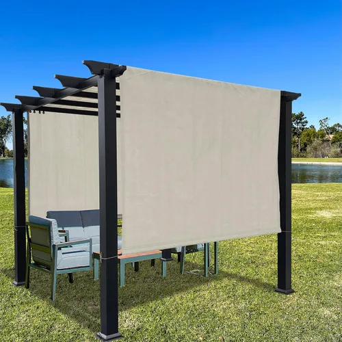 Vista 5 de Alion Home Toldo universal transpirable para pérgola – Toldo de repuesto para pérgola – Cubierta de sombra ajustable para exteriores con varillas