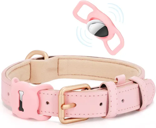Vista 9 de WHIPPY Collar de cuero para perro pequeño y mediano, ajustable, suave, transpirable, de cuero, acolchado, con hebilla de aleación, resistente al