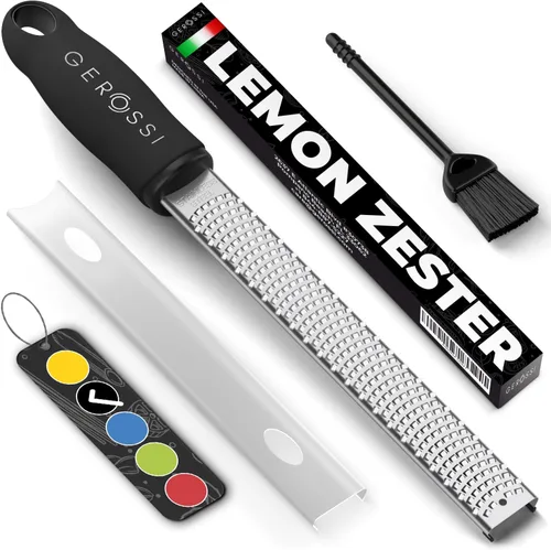 Rallador de queso de acero inoxidable y rallador de limón con hoja extra afilada - Perfecto para limón, parmesano, ajo, chocolate - Dale sabor a