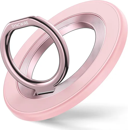 Vista 23 de SYNCWIRE - Soporte magnético con aro para MagSafe, 2 piezas, imán doble, rotación de 360 grados, agarre y soporte para teléfono, aro para dedo