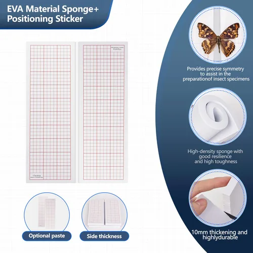 Vista 4 de Kit de herramientas para especímenes de insectos - Tabla de fijación de espuma EVA, papel de coordenadas, papel para prensar alas, pines