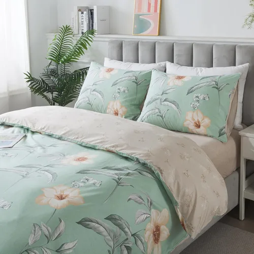 Vista 76 de FADFAY Juego de funda de edredón floral, tamaño completo, 100 % algodón, diseño de rosas y flores, funda de edredón azul, ropa de cama vintage