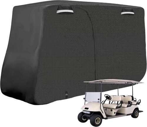 Vista 8 de SAPUBK Funda para carrito de golf, accesorios para carrito de golf con cremallera de puerta lateral, compatible con Club Car/EZ-GO/Yamaha