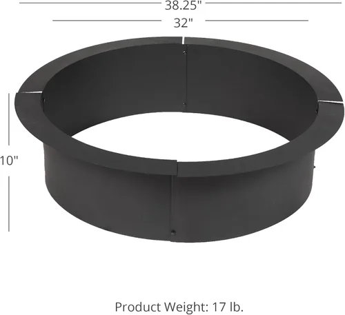 Vista 9 de TITAN Great Outdoors 38 pulgadas de diámetro Anillo de forro para fogata de acero, 1mm de espesor DIY para sobre o en el suelo, anillo de acero de 4