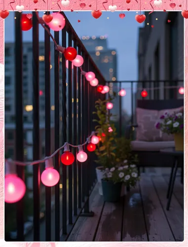 Vista 4 de G40 - Guirnalda de luces LED para el día de San Valentín, luces de decoración de San Valentín de 25 pies para exteriores con bombillas redondas