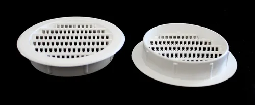 Vista 9 de Rejilla de rejilla de plástico redonda de 3 pulgadas Soffit para rejilla de ventilación de reptiles (16, blanco)