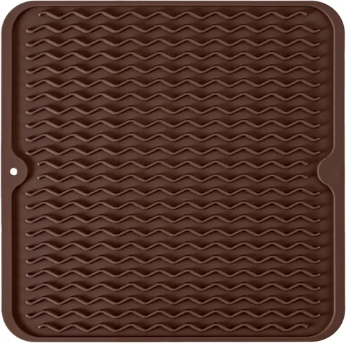 Vista 39 de Tapete de silicona para secado de platos para múltiples usos, fácil de limpiar, ecológico, tapete escurridor de platos resistente al calor