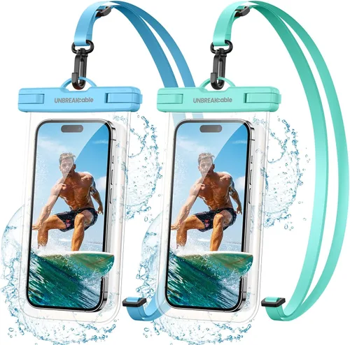 Vista 9 de UNBREAKcable Funda impermeable para teléfono, paquete de 2 fundas impermeables IPX8 para iPhone 16 15 14 13 12 11 Pro Max y Samsung S25 S24 S23