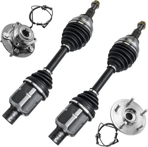 Vista 72 de Detroit Axle - Kit de suspensión de 14 piezas para Jeep Liberty 2006-2007, 2 cubos de rodamiento de ruedas, 2 brazos de control superior, 2 rótulas