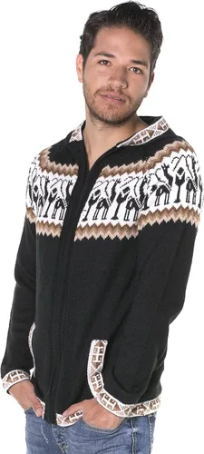 Vista 3 de Gamboa Alpaca Cardigan Sweaters for Men Hoodie Mens Jacket Light and Softness Wool Knitted Fall Winter Hooded Sweater