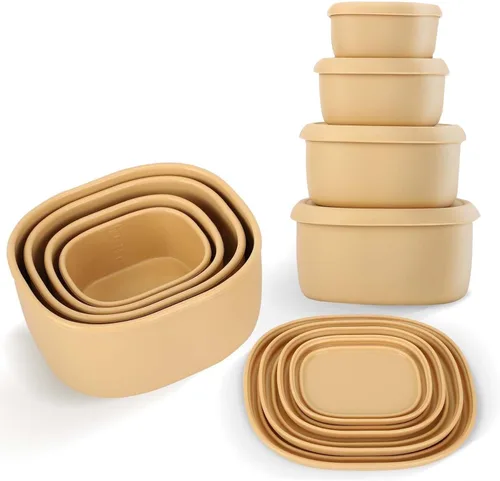 Vista 11 de 8 piezas recipientes de bocadillos de silicona de 10 oz para niños, pequeños recipientes de alimentos con tapas, contenedor de frutas