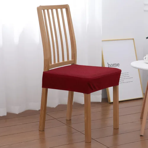 Vista 8 de smiry Fundas de asiento impermeables para sillas de comedor, juego de 4, fundas elásticas de jacquard extraíbles y lavables, sin fundas traseras