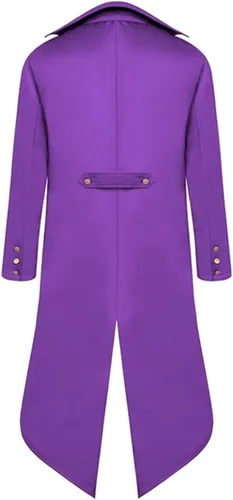 Vista 3 de AI'MOURI Medieval Gothic Tailcoat Jacket for Kids, Boys Steampunk Victorian Cosplay Long Uniform Coat Halloween Costume