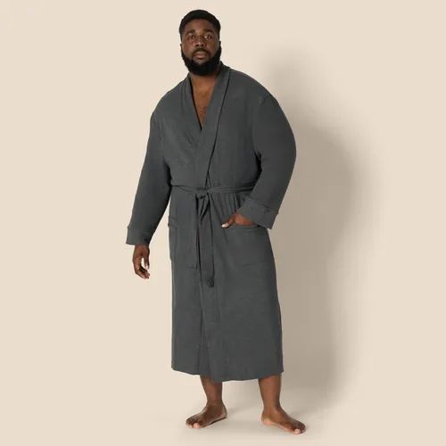 Vista 7 de Tienda Essentials Bata de baño de waffle ligera para hombres (disponible en tallas grandes y altas)