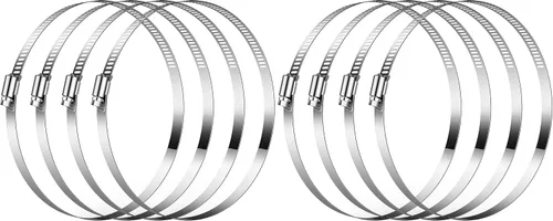 Vista 12 de VIVOSUN Abrazaderas de conducto de aire de acero inoxidable, abrazaderas de manguera ajustables de 4/6/8/12 pulgadas con accionamiento helicoidal