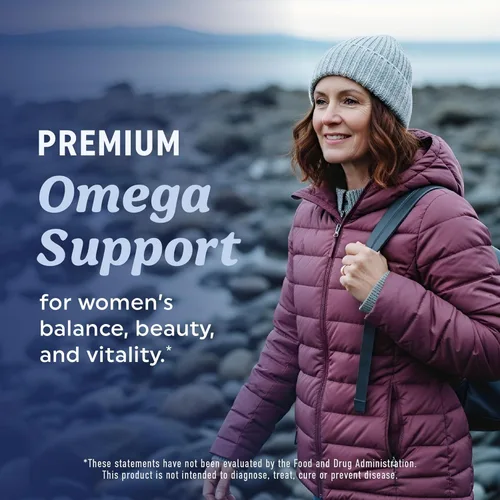 Vista 8 de Suplemento de Omega 3 para Mujeres Aceite de Pescado con Onagra Equilibrio Hormonal, Apoyo para la Piel y el Bienestar 600MG Omega3 + 800MG