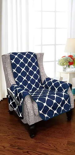 Vista 20 de Celine Linen Bloomingdale - Funda acolchada reversible de 2 tonos con bolsillos inteligentes de almacenamiento de doble cara, antideslizante, ideal