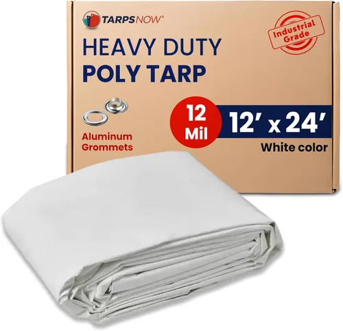 Vista 18 de Tarps Now - Lona de polietileno de 6 x 8 pies, cubierta impermeable resistente de 12 milésimas de pulgada de diámetro, lona de plástico a prueba