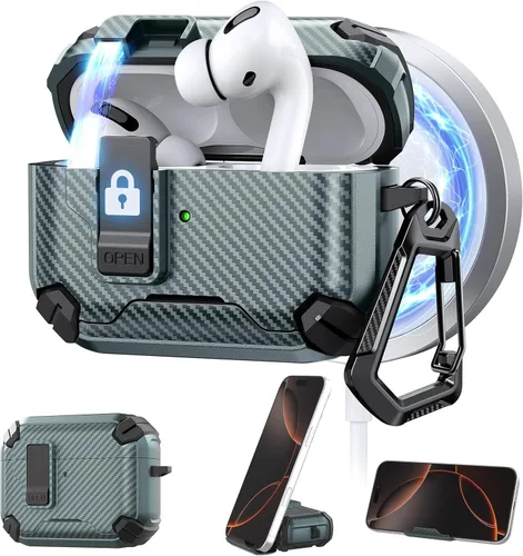 Vista 38 de Maxjoy Funda para AirPods Pro 2 Case 2022, Funda Protectora para AirPods Pro de 2ª Generación con Bloqueo Automático, Compatible con Apple AirPod