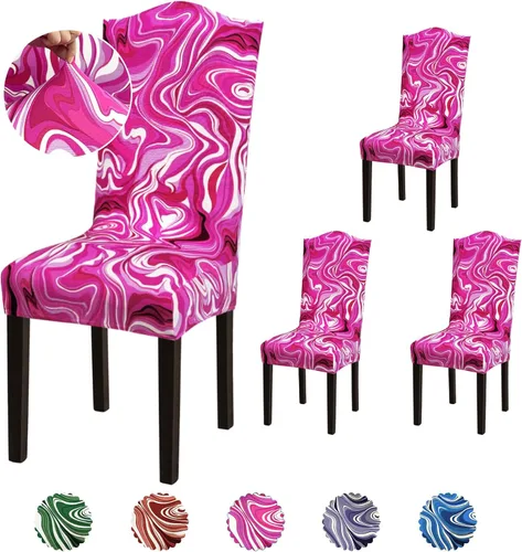 Vista 70 de Juego de 6 fundas elásticas para sillas de comedor, extraíbles y lavables, para sillas de comedor, hotel, ceremonia