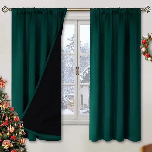 Vista 111 de BGment - Cortinas opacas para sala de estar de 63 pulgadas de largo, juego de 2 paneles, cortinas para oscurecer toda la habitación, cortinas