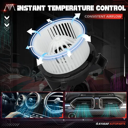 Vista 5 de MAYASAF 700285 Conjunto de motor de ventilador HVAC con jaula de ventilador para Nissan 2012 2013 2014 2015 2016 2017 2018 2019 Versa, para Versa