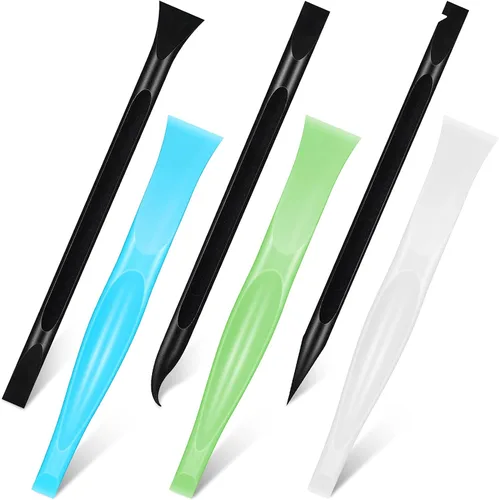 Vista 8 de Honoson Herramienta raspadora de plástico antiarañazos, herramienta de limpieza de plástico de fibra de carbono, raspador rígido en forma de Blanco