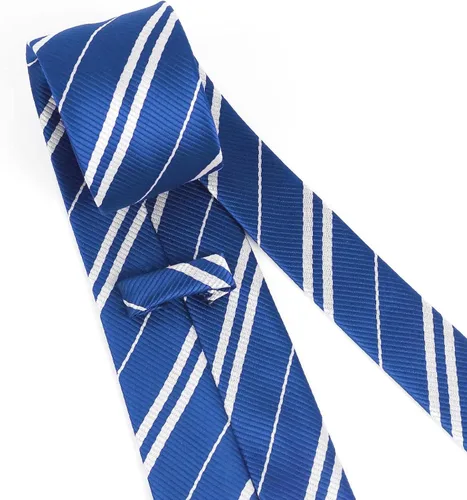 Vista 4 de Correa ajustable para el cuello para accesorio de disfraz de fiesta de cumpleaños, corbata azul, para cosplay de niños de 8 a 13 años, corbata