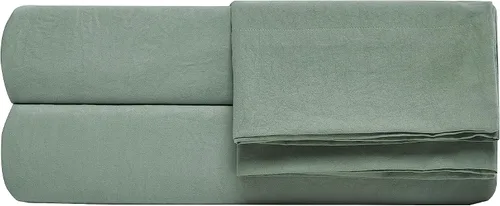Vista 8 de Chezmoi Collection Juego de sábanas y fundas de almohada de tamaño individual lavado a piedra, 3 piezas, extra suave, transpirable, resistente a