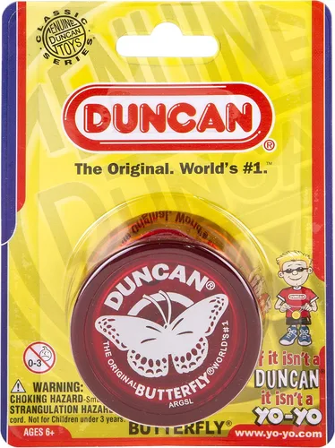Vista 4 de Duncan Toys Butterfly Yo-Yo, Yoyó para principiantes con cuerda, eje de acero y cuerpo de plástico, rojo