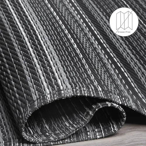 Vista 143 de Fab Habitat Alfombra Rayada para Exteriores - Impermeable, Resistente a la Decoloración, Sin Arrugas, Reversible - Plástico Reciclado Premium