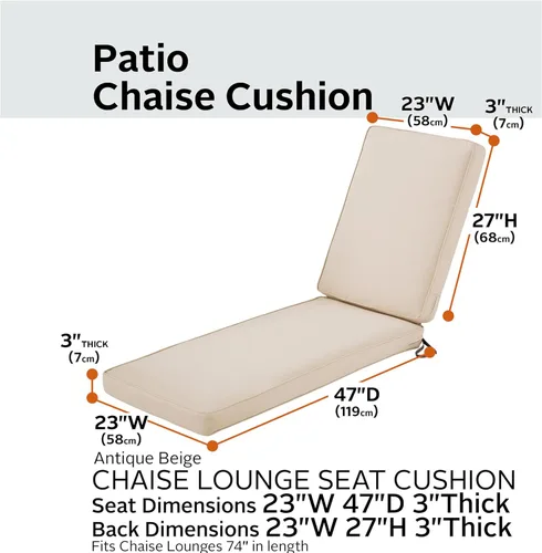Vista 3 de Classic Accessories Montlake Chaise - Funda para cojín, espuma y funda extraíble