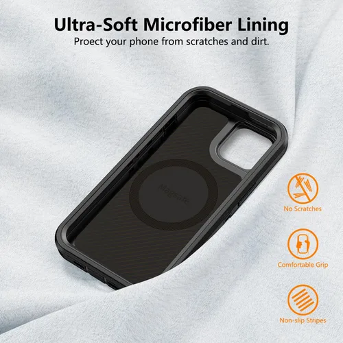 Vista 7 de TUTUKII Funda compatible con iPhone 14 Plus y 15 Plus con clip para cinturón, grado militar a prueba de golpes, compatible con MagSafe, 3 capas