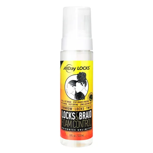 AllDay Locks Espuma trenzada, mousse de larga duración para estilo y brillo, espuma trenzada para mujeres y hombres, juegos y sellos para un fácil