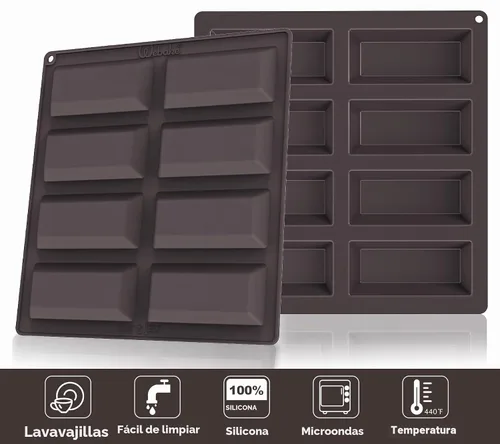 Vista 3 de Webake Financier - Molde de silicona para magdalenas de 8 cavidades, molde antiadherente para galletas, galletas, utensilios para hornear al horno