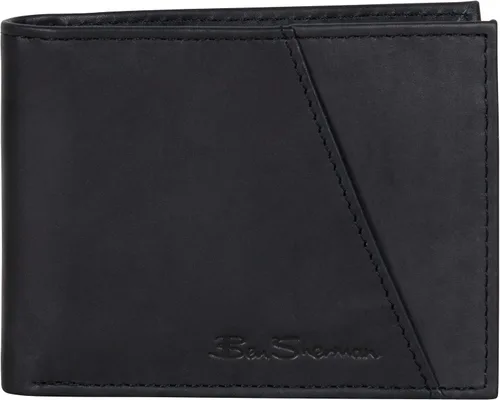 Vista 4 de Ben Sherman Mens Manchester Slim Bifold Full-Grain Leather RFID Minimalist Gift Box Wallet