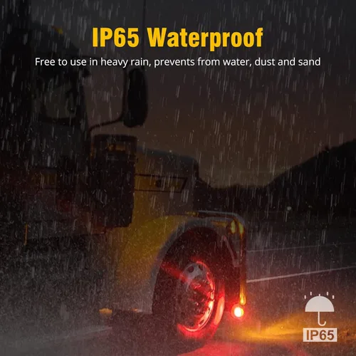 Vista 5 de Partsam 2 luces LED de señal de giro de doble cara, color rojo ámbar, luces de pedestal para camiones compatibles con Freightliner Kenworth