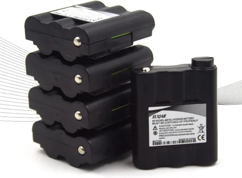 elxjar Paquete de 5 baterías recargables BATT5R AVP7 de 6 V 900 mAh para Midland GXT1000 GXT1050 GXT850 GXT900 GXT950 GXT700 GXT720 GXT750 LXT210