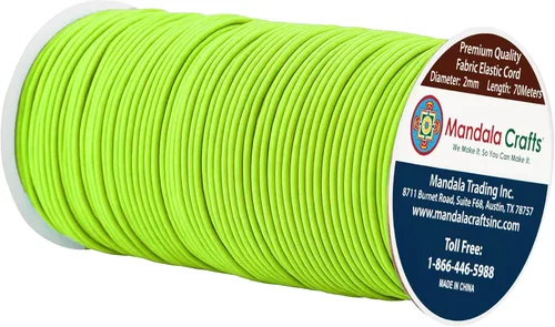 Vista 100 de Mandala Crafts Cordón elástico aguamarina de 0.039 in para la fabricación de joyas – 109 yardas de cordón elástico redondo cuerdas elásticas