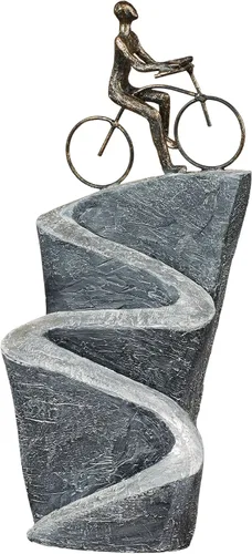 Touch of Class Journey of Life - Escultura de mesa de carretera sinuosa, resina, gris, bronce, viaje inspirador para dormitorio, sala de estar,