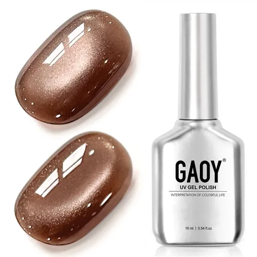 Vista 17 de GAOY Esmalte de uñas de gel Brown Cat Eye, 4629 azul ámbar, 0.5 fl oz Ámbar azul