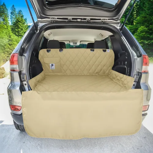Vista 4 de Forro de carga SUV para perros, funda de asiento de automóvil para asiento trasero, alfombrilla antideslizante para el maletero, protector
