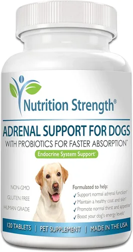 Apoyo suprarrenal para perros, apoyo para perros con enfermedad de Cushing, mantiene un pelaje y piel saludables, promueve la micción normal, sed y